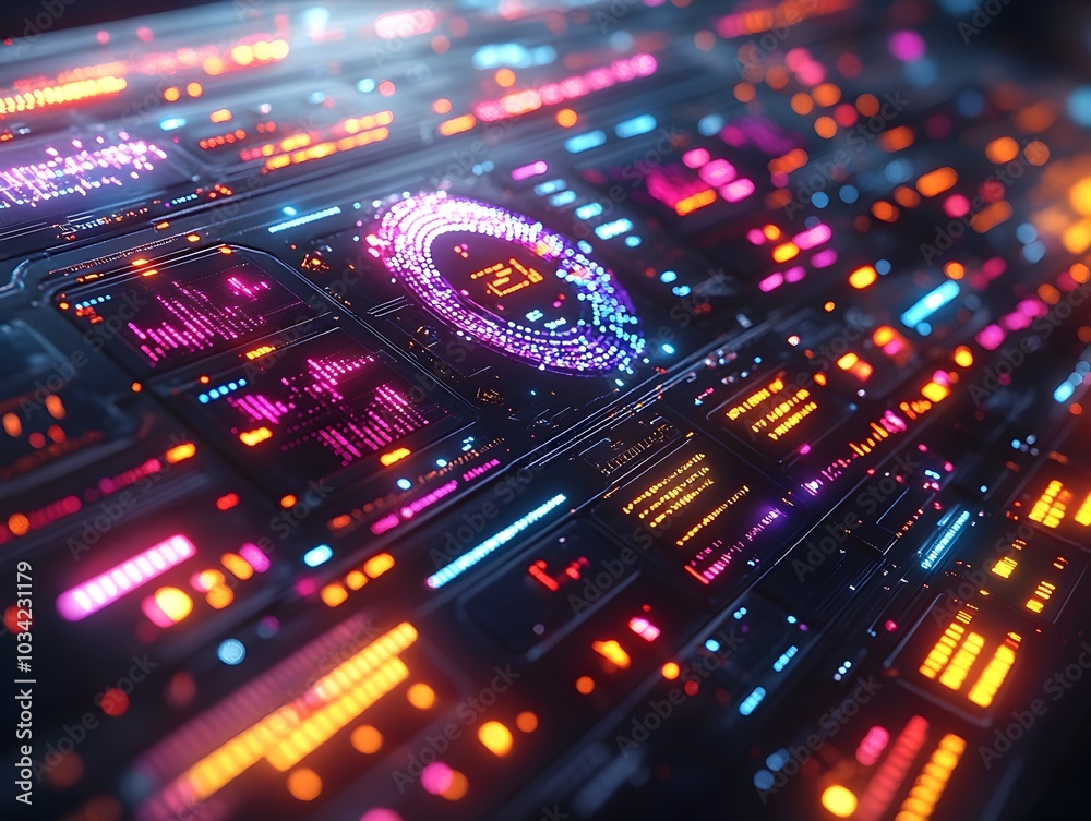 Poster glowing digital canvas showcasing vibrant data streams color coded information flow and futuristic h