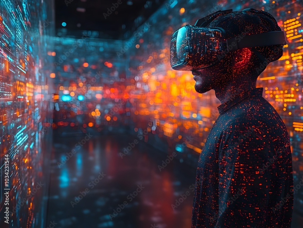 Aufkleber cinematic digital realm suitable for representing immersive data visualizations interactive user int