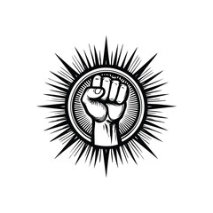 Symbol of Strength and Victory Fist Hand Vector Graphic