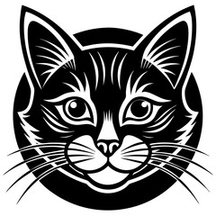 black and white cat head