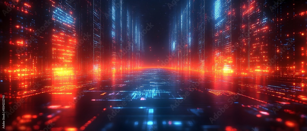 Aufkleber vibrant futuristic digital environment showcasing advanced scientific instrumentation complex data p