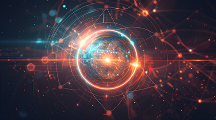 Obraz premium Abstract Zero Point Energy Icon: Quantum Mechanics and Energy Fields Visualization