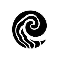 Letter C Waves Vector Logo Illustration