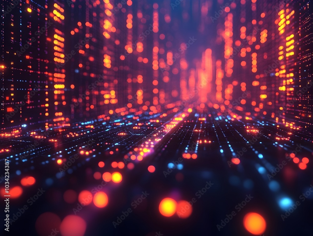 Poster luminous digital realm suitable for showcasing immersive data visualizations interactive user interf