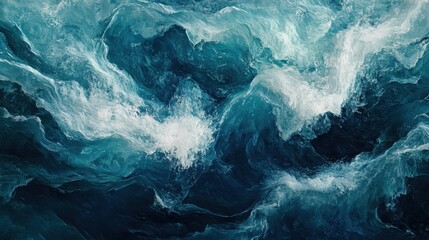 Abstract ocean waves and foam.