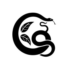 Snake & Leaf Vector Logo Illustration