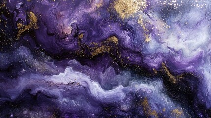 Obraz premium Abstract purple and gold swirls.