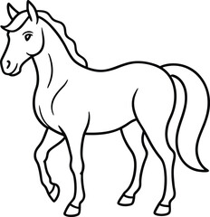 horse cartoon isolated on white