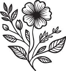 his is an illustration of flowers in a simple and modern line art style.
