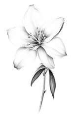 Fototapeta premium PNG Realistic pencil vintage drawing jasmine flower