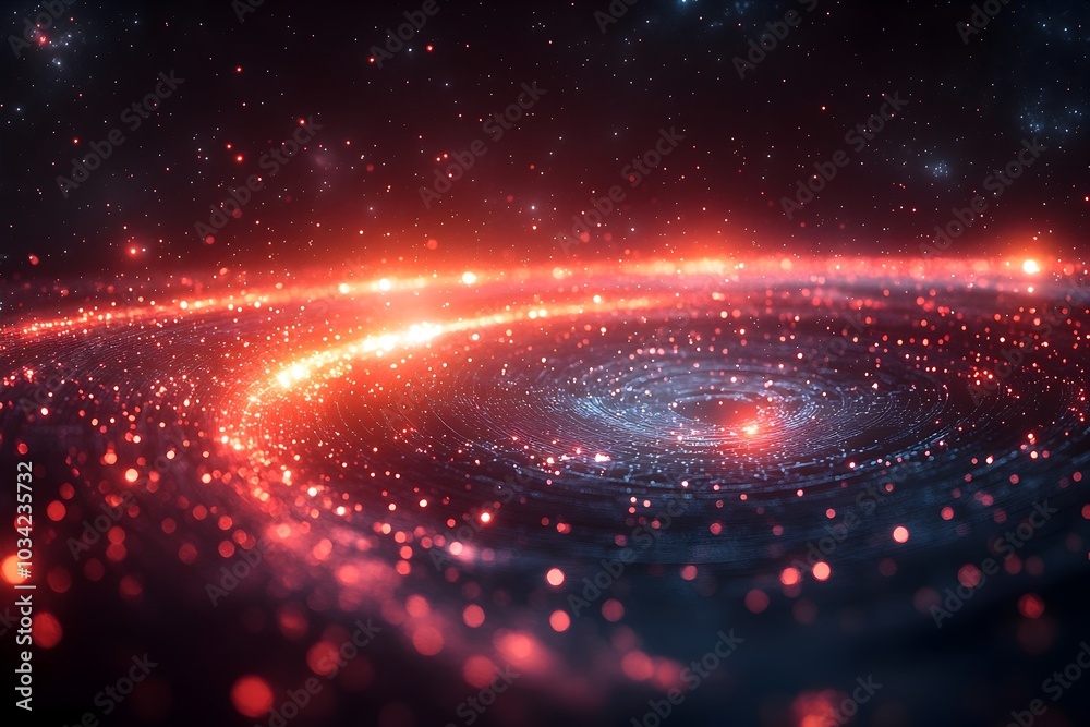 Poster futuristic digital space highlighting the future of technological breakthroughs in quantum computing