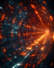 Fototapeta premium Sleek translucent and electrified digital backdrop that is perfect for showcasing technological networks AI data transmission and encryption digital archives audiovisual representations