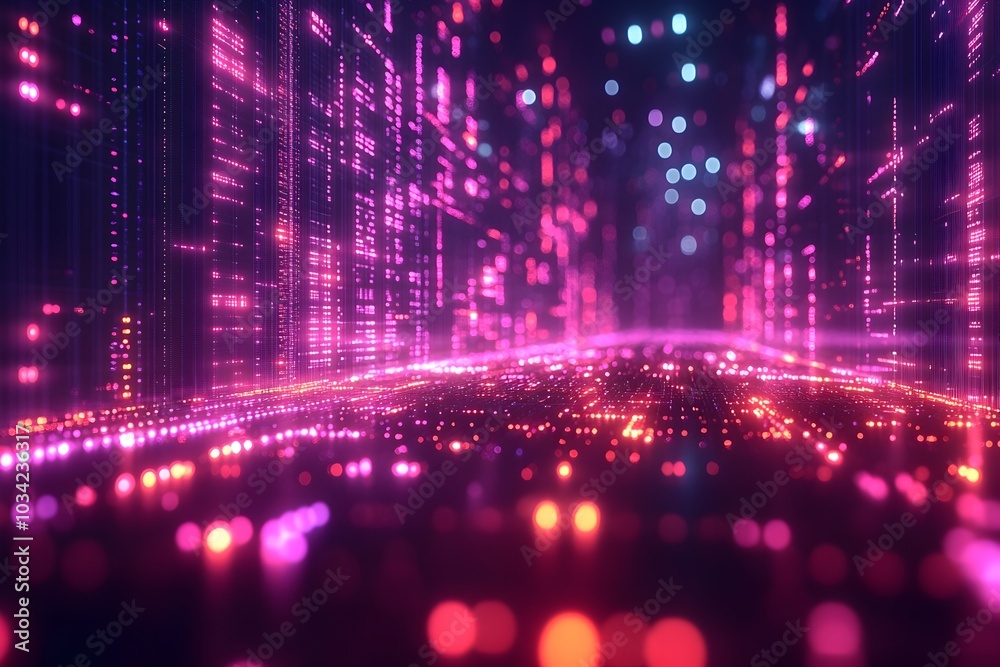 Poster glowing digital space highlighting the future of technological breakthroughs in quantum computing cr