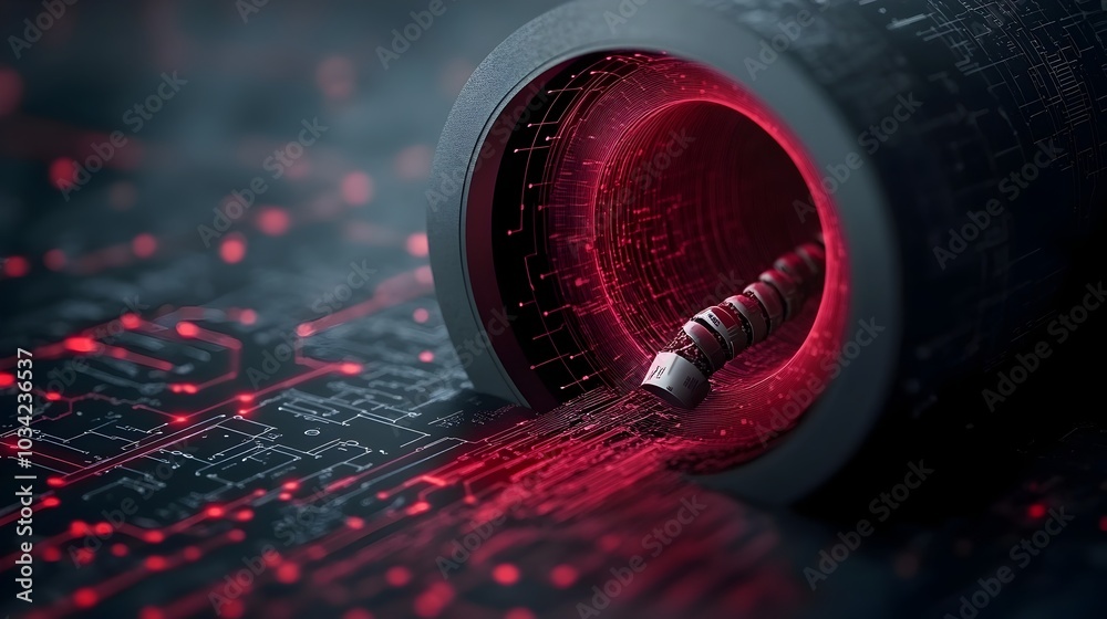 Poster technologically advanced digital frontier showcasing adaptive neural circuitry intelligent data rout