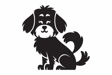  a cute dog ,Dog Silhouette vector art illustrastion