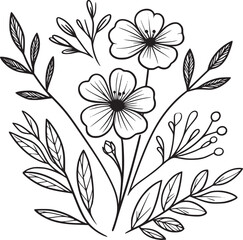 his is an illustration of flowers in a simple and modern line art style.
