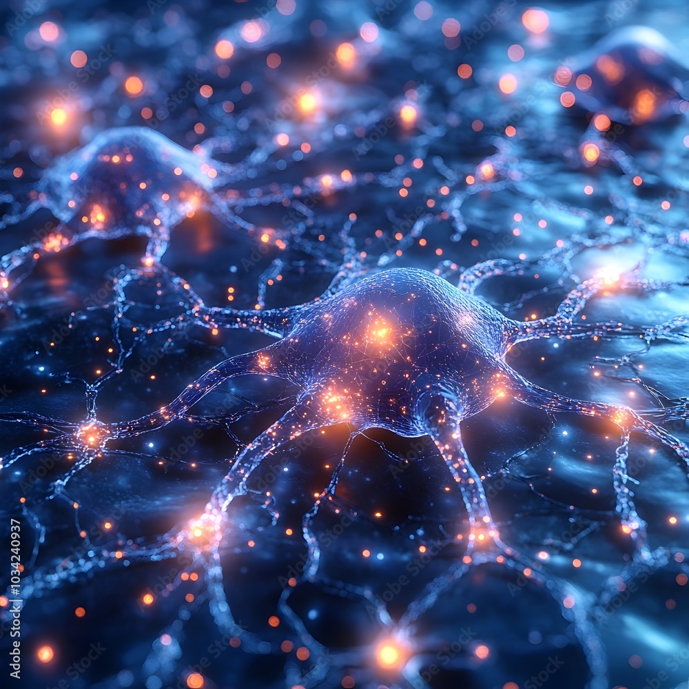 Poster luminous and captivating digital canvas perfectly representing the advancements in computational neu