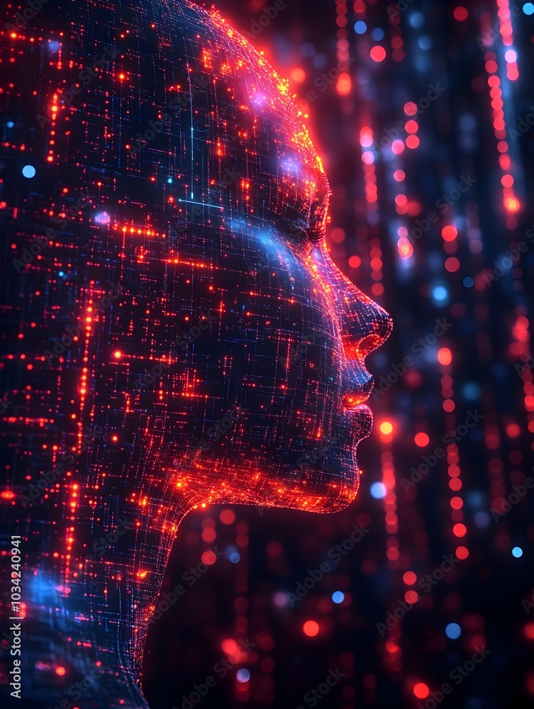 Poster sleek digital backdrop for ai powered tech innovations and neural network architectures abstract geo