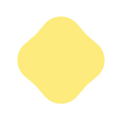 シンプルでかわいい黄色の花のような形 - 背景や飾りなどのデザインパーツ素材