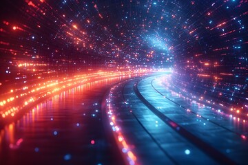 Futuristic digital backdrop suitable for technological networks data transmission and encryption digital archives audio and visual representations and scientific research  Features a textured