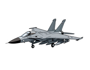 military jet fighter isolated on white background