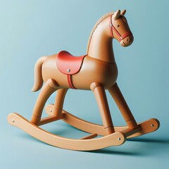 Toy Horse roller, kids toy, flat illustration