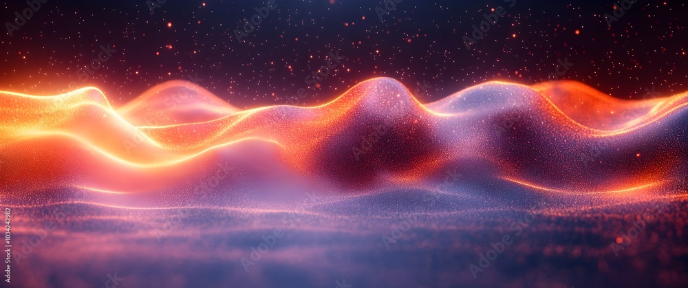 Poster vibrant digital backdrop with mesmerizing fractal patterns iridescent gradients and morphing shapes 