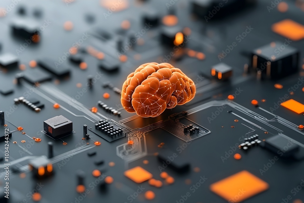 Poster technologically advanced digital dimension with interconnected neural pathways high speed data trans