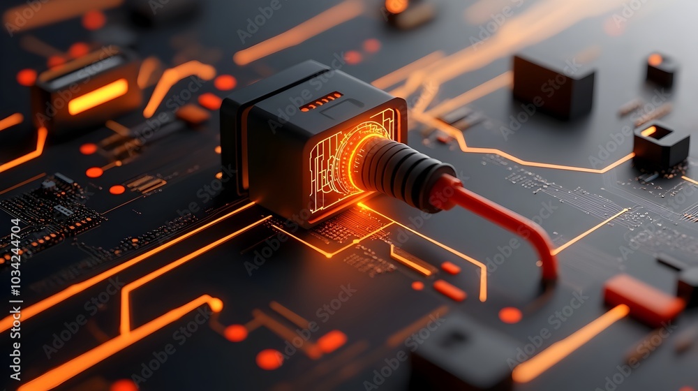Poster captivating futuristic digital frontier with intelligent data routing and adaptive neural circuitry