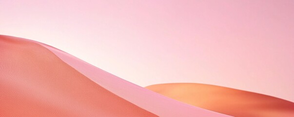 Serene Sunset Over Soft Pink Sands - Tranquil Peach Sky and Smooth Dunes Create a Dreamy Landscape for Relaxation and Nature Lovers