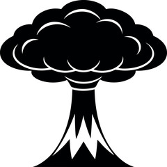 Nuclear explosion mushroom cloud  icon vector