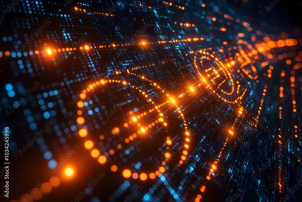 Poster vibrant digital space highlighting the future of technological innovation quantum computing cryptogr