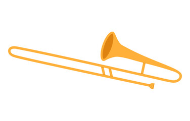 golden trombone musical instruments illustration