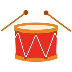 red drum and drumstick instruments illustration