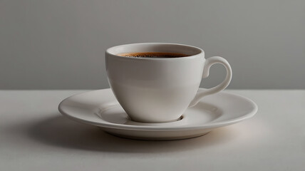 Coffee mug hot drink paper cup icon illustrated cinnamon and saucer wooden table realistic ove background