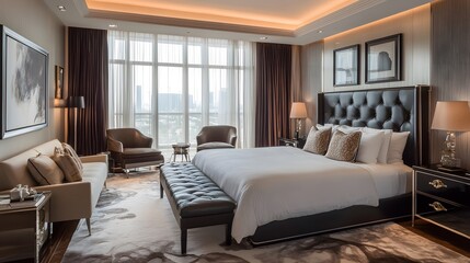 Obraz premium Bedroom and living room. 