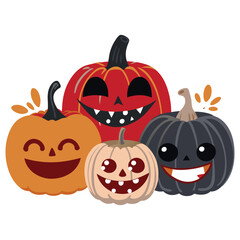 Vector set Jack-o-Lantern. Jack-o-lantern with a happy face, perfect for any Halloween design, from invitations to decorations.