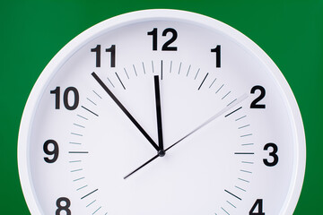 Clock tells the time of work and daily life. High quality studio photography.