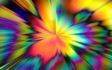 Abstract fractal explosion of spectral colors in motion, creativity and imagination.