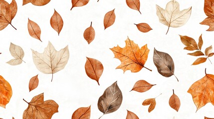 Obraz premium Serene Autumn Leaves Pattern for Natural and Earthy Decor