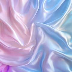 Obraz premium A smooth, flowing fabric with a gradient of soft pink and blue hues, creating a serene and elegant atmosphere.