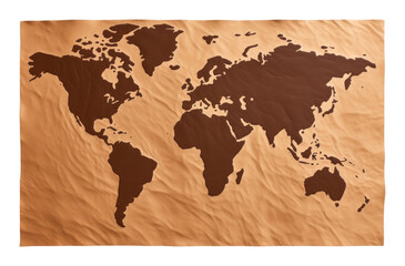 PNG World map brown topography.