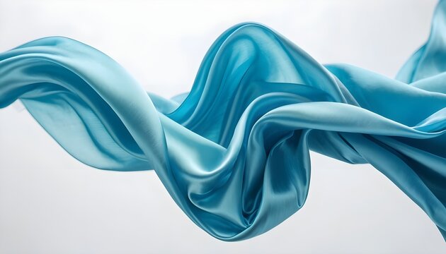 Blue silk cloth beautifully with white background