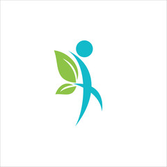 Obraz premium modern vibrant nature green wellness logo design idea