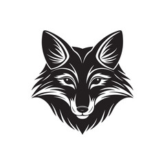 wolf head silhouette vector, black and white silhouette, vector and illustration