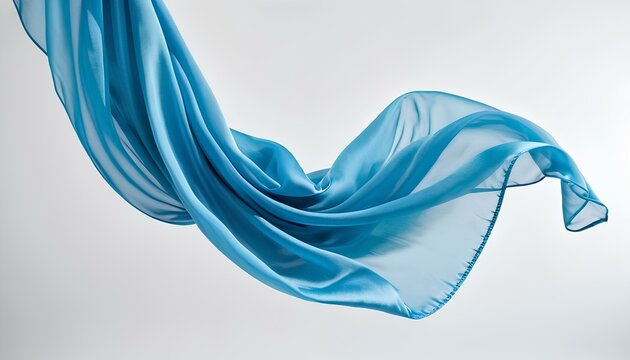 Blue silk cloth beautifully with white background