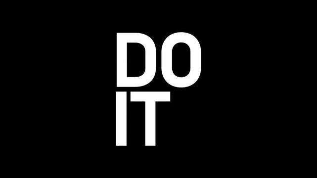 Do It Kinetic Warp Text Animation. 4K footage motion video