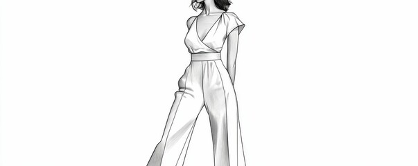 Obraz premium A woman wearing a jumpsuit.