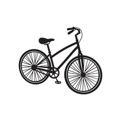 Fototapeta premium bicycle silhouette vector, black and white silhouette, vector and illustration