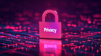Digital privacy lock symbolizing data protection and security